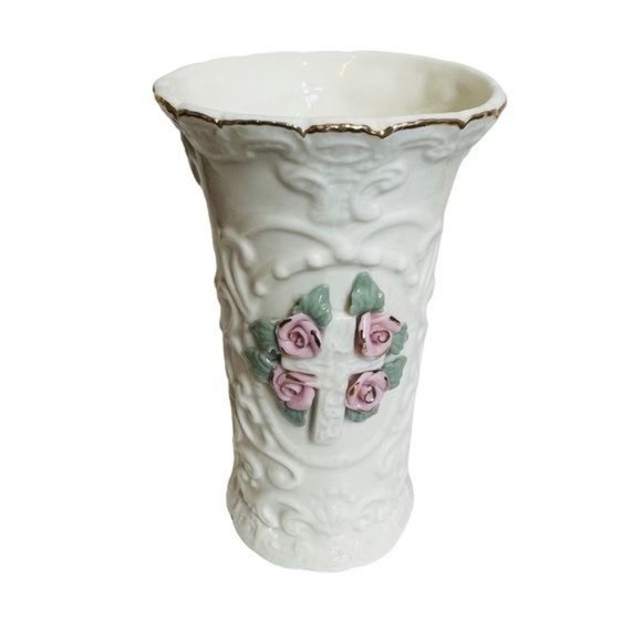 Vintage Broken China Caged in Artisan Metalwork Cabochon & Suede Cuff Bracelet - Picture 11 of 17